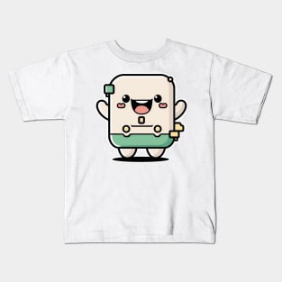 Cute happy kawaii 8-bit 16-bit pixel character Kids T-Shirt